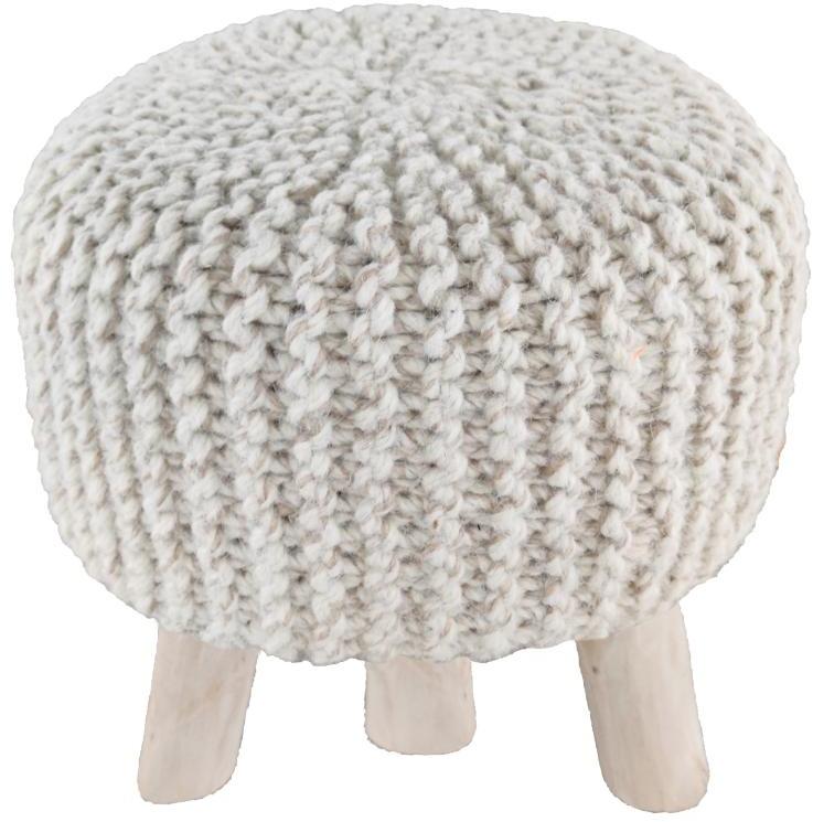 Ivory SEI-S-1500 Wool Hand Woven Stool