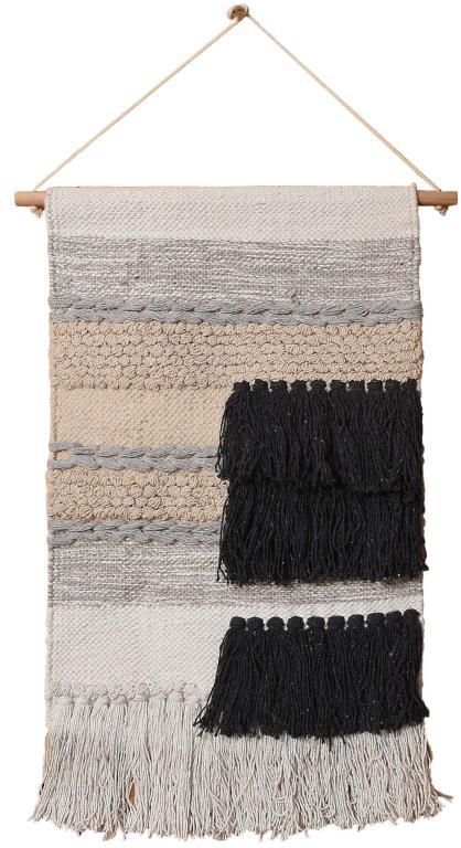 SEI-WH-1524 Cotton Handmade Wall Hangings, Color : Black/Grey