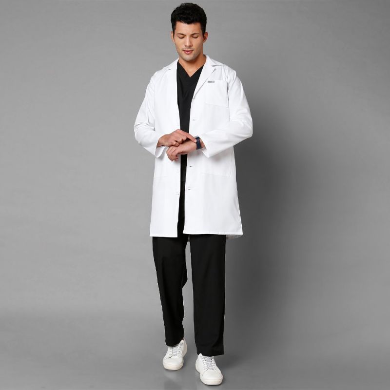 Full Sleeves Plain Cotton Medical Lab Coat, for Laboratory, Size : All Sizes