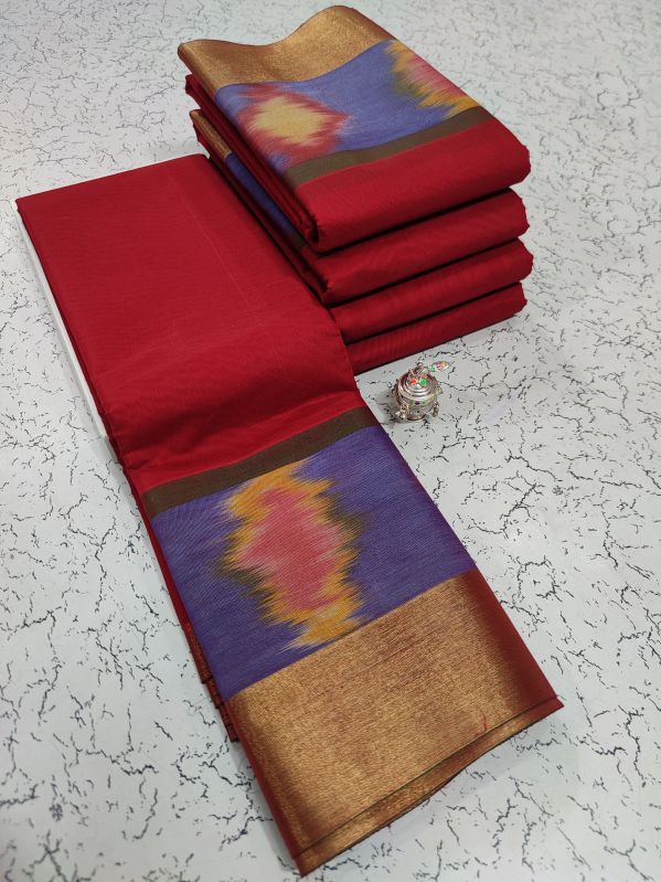 Plain silk saree, Saree Length : 6.3 M (with Blouse Piece)