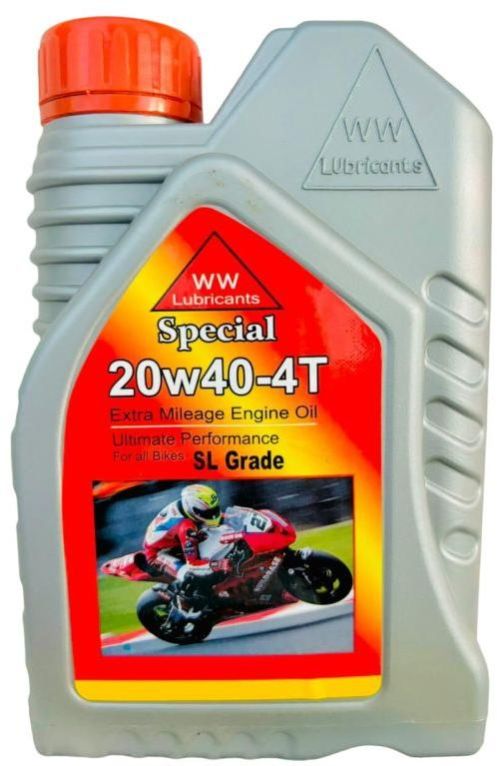 WW Lubricants 20W40-4T Synthetic Engine Oil For Bikes 900ML 3X Protection With Actibond Technology Engine Protection For Bikes- SL GRADE