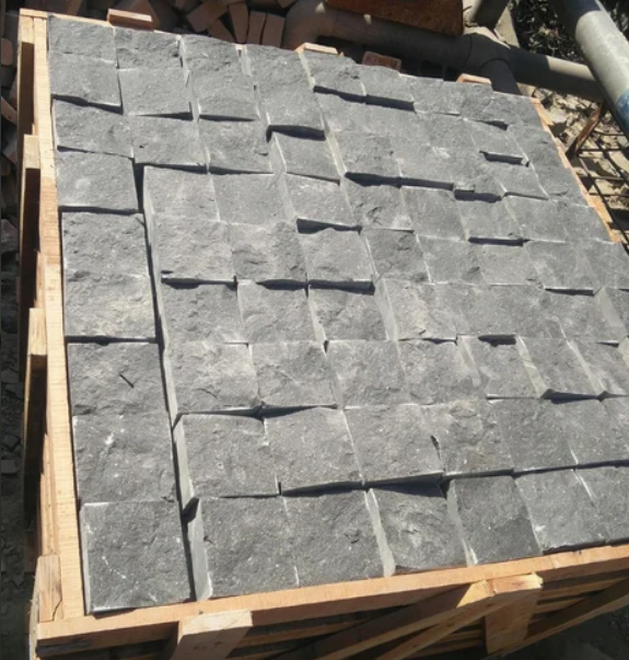 Black AP103 Plain Clean Non Polished basalt stone cobbles, for Floor, Shape : Sqaure