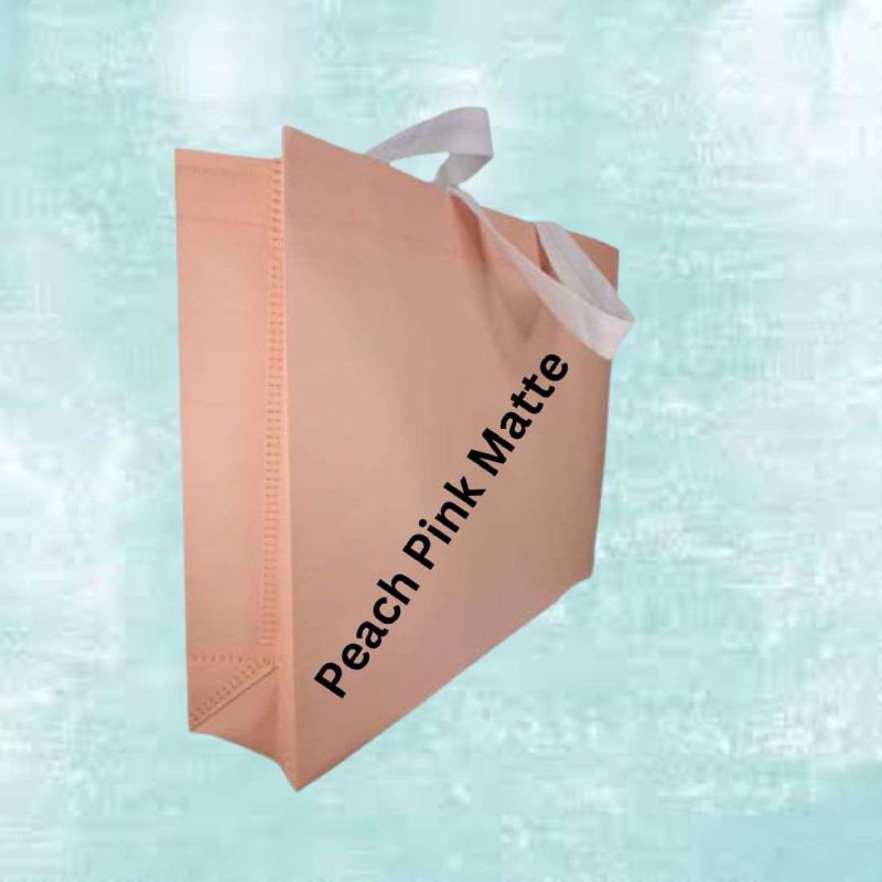 Peach Pink Matte BOPP Box Bag, Handle Type : Loop Handles