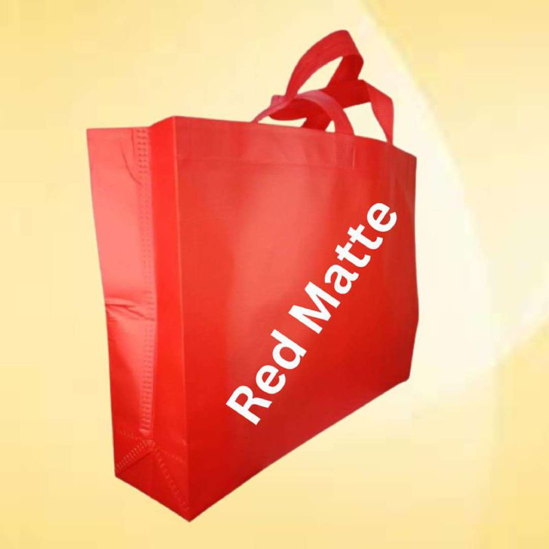 Red Matte BOPP Box Bag, Handle Type : Loop Handles