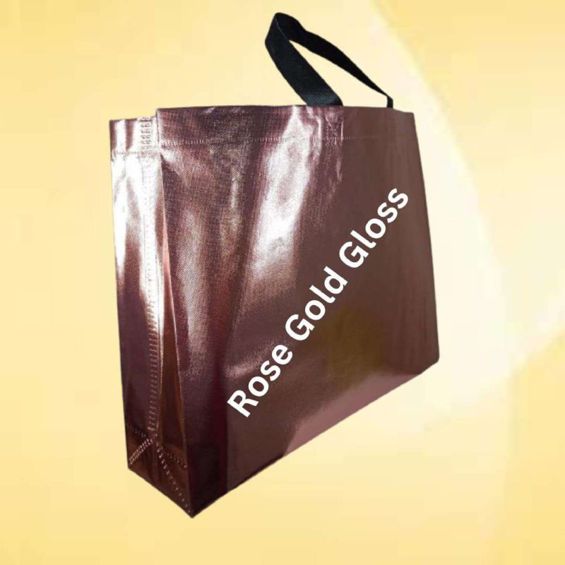 Rose Gold Gloss BOPP Box Bag, Handle Type : Loop Handles