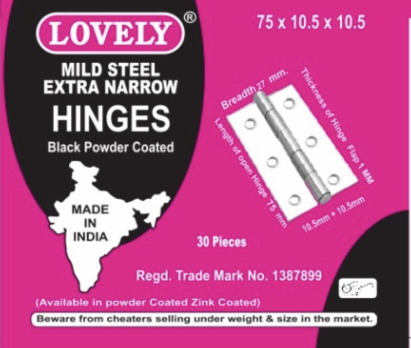 75x10x10 mild steel hinges