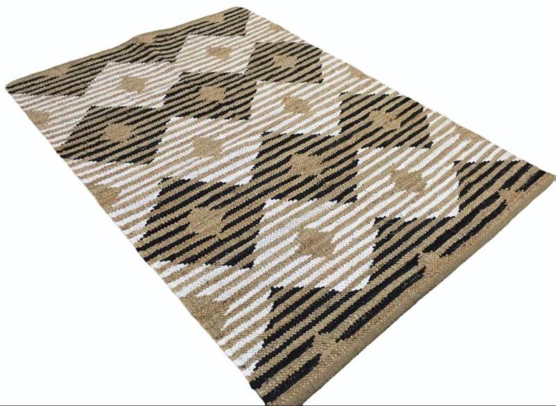 Green Rectangular handloom rugs, for Bathroom, Home, Hotel