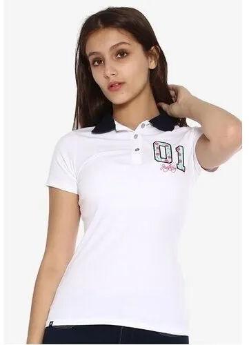 Ladies Printed Polo Neck T Shirt, Feature : Easily Washable, Comfortable, Anti-Wrinkle