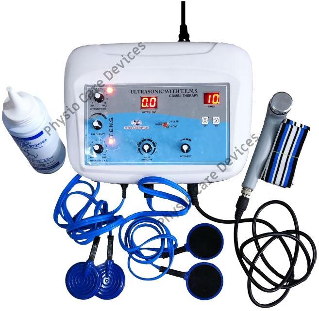 Portable Dual Channel TENS cum Ultrasonic therapy Machine light weight Abs plastic body