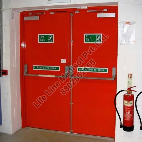 Hinged Powder Coated Metal Plain Fire Door, for Hospital, Feature : Corrosion Proof, High Strength