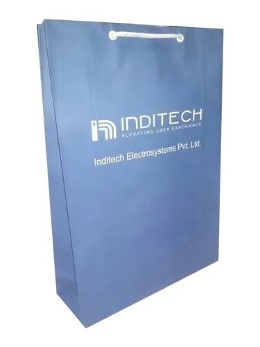 Printed Custom Paper Bag, for Shopping, Color : Blue