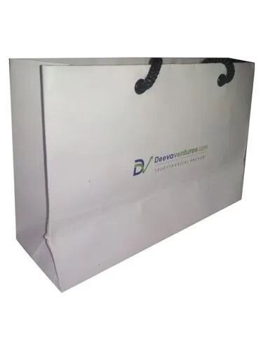 White Printed Developer Paper Bag, for Shopping