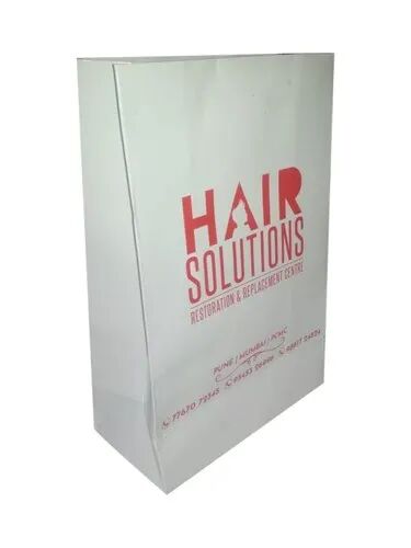White Printed Hair Salon Paper Bag