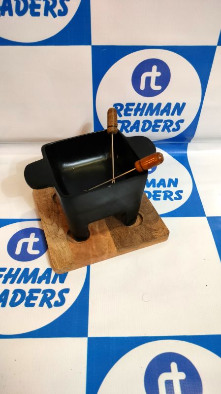 Black Square Plain Steel Rehman Traders Fondue Set, For Kitchen, Packaging Type : Corrugated Box