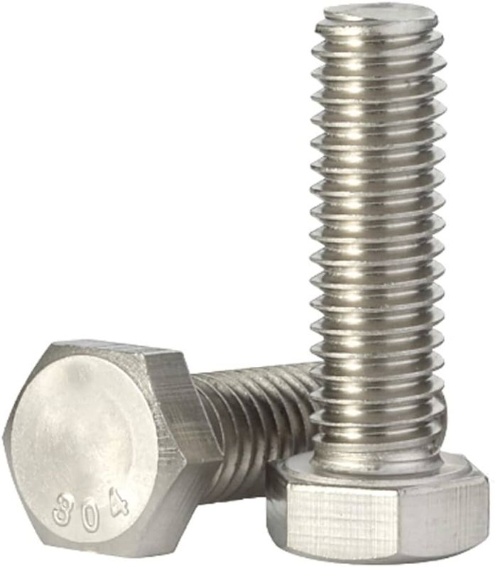 Grey Polished Stainless Steel Hex Head Bolts, for Industrial, Size : Standard