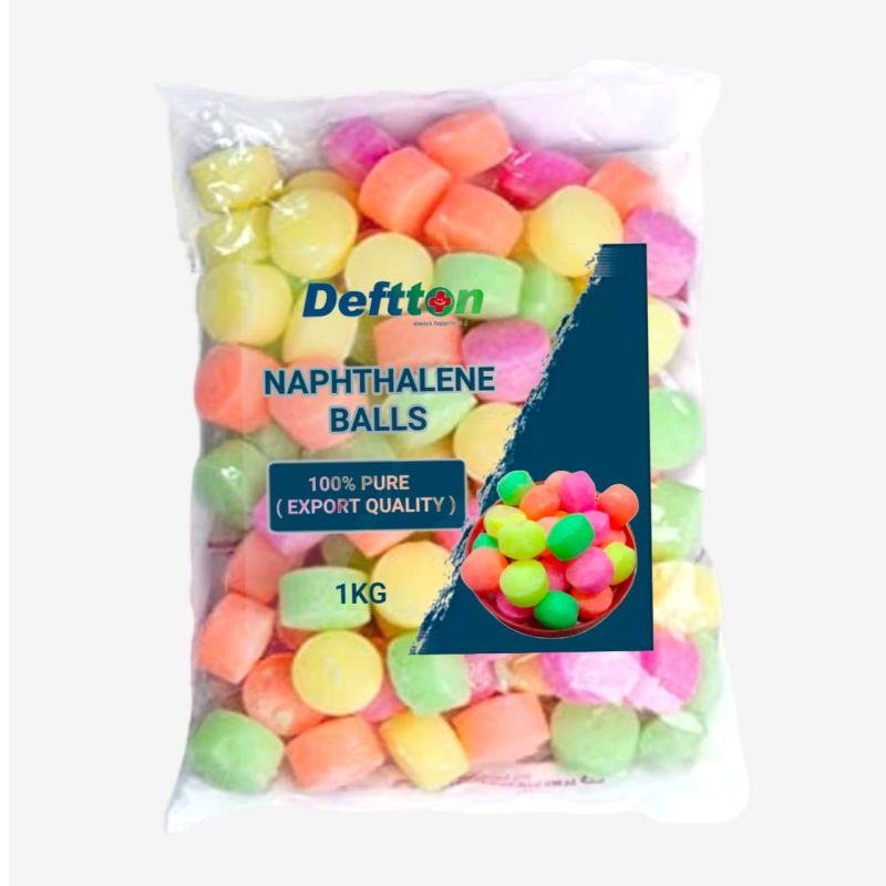Round 1Kg Deftton Multicolor Naphthalene Balls, Packaging Type : Plastic Packet
