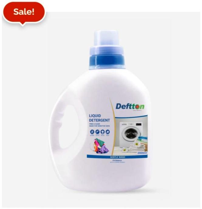 2 Litre Deftton Liquid Detergent, for Cloth Washing, Feature : Remove Hard Stains, Skin Friendly