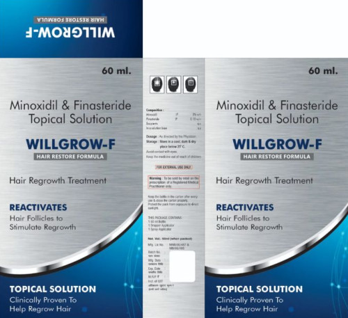Liquid Willgrow-F Hair Solution, Packaging Size : 60 Ml