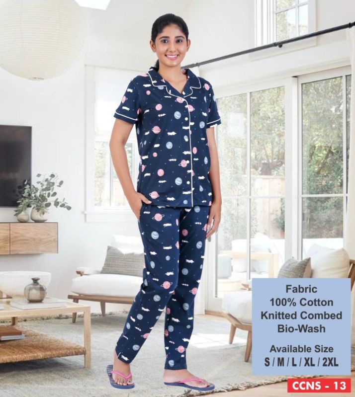 Printed CCNS-13 Ladies Cotton Loungewear, Feature : Easily Washable, Comfortable, Anti-Wrinkle