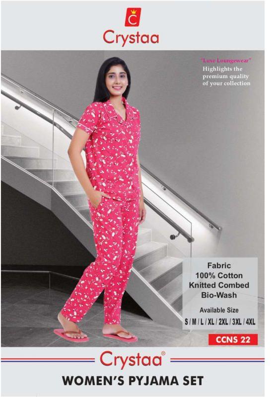 Ccns 22 Womens Collar  Pyjama Set