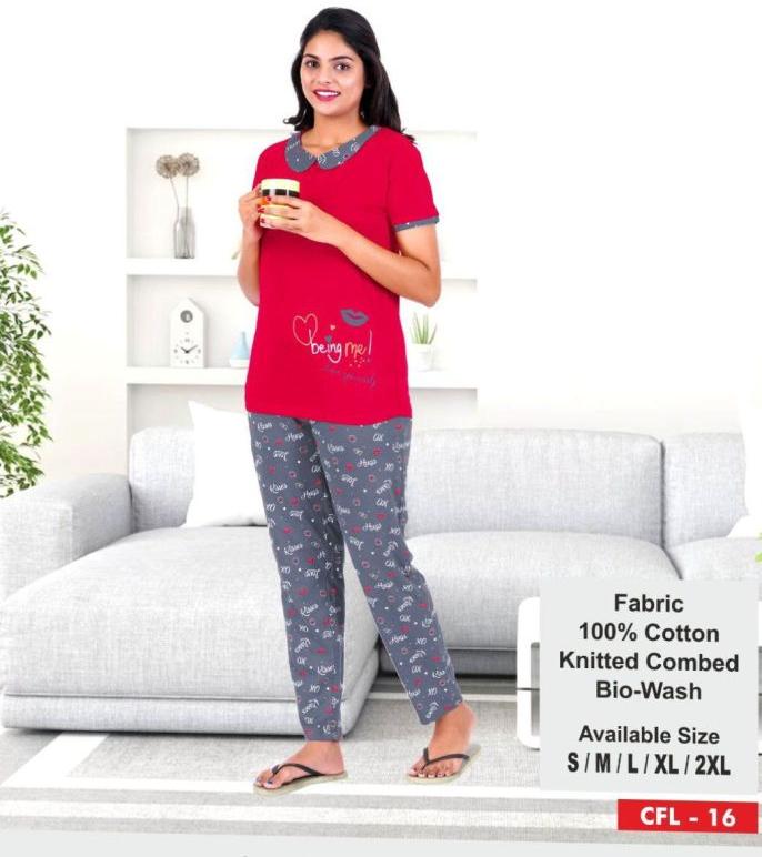 CFL-16 Ladies Printed Cotton Fashion Loungewear, Size : M, XL, XXL