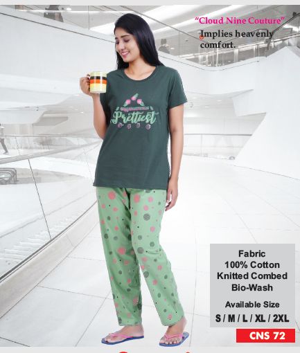 CNS72 Womens Cotton Pyjama Set, Packaging Type : Packet