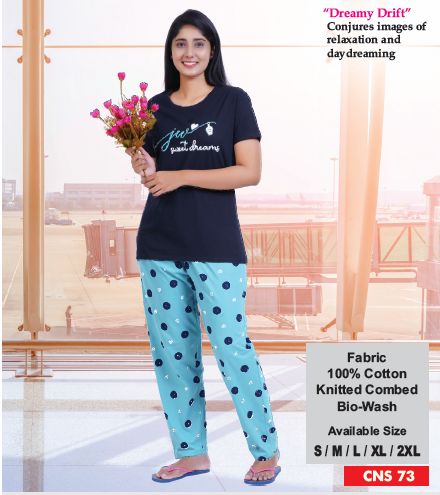 CNS73 Womens Cotton Pyjama Set, Packaging Type : Packet