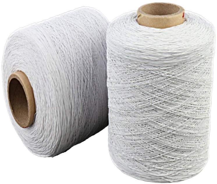 White Plain Elastic Yarn, for Textile Industry, Packaging Type : Roll