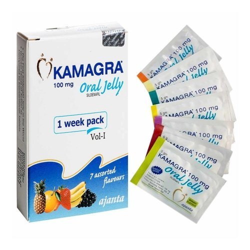 Kamagra 100mg Oral Jelly, for Erectile Dysfunction, Packaging Size : 7x5gm Sachet