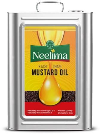 Yellow 15L Neelima Kachi Ghani Mustard Oil, for Cooking, Packaging Size ...