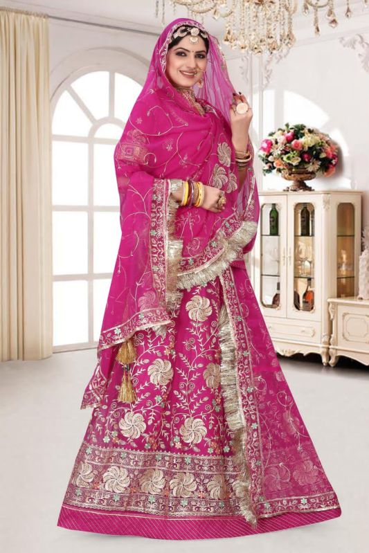 Pink Gotta Patti Women Rajputi Poshak, Dress Type : Ethnic Wear