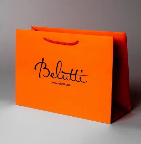 Orange Printed Designer Paper Bag, for Shopping, Size : Multisizes