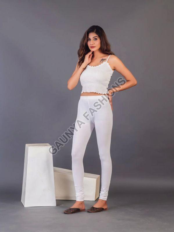Gaunya Fashions Plain Chuidar White Churidar Leggings, Occasion : Casual Wear