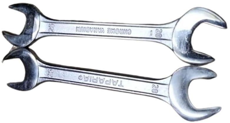 Silver Power Coated Iron Double Open End Spanner, for Fittings, Packaging Type : Box