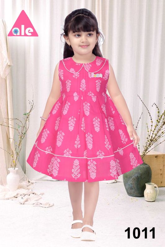 Printed Cotton Kids frock, Style : 16-22