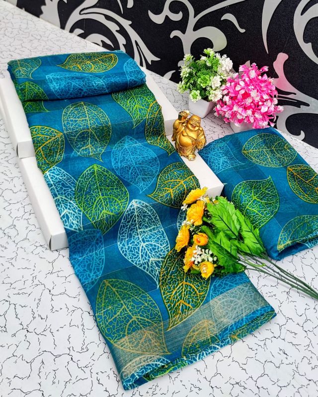 FANCY PRINT SOFT COTTON SAREES, Saree Length : 6.3 Meter