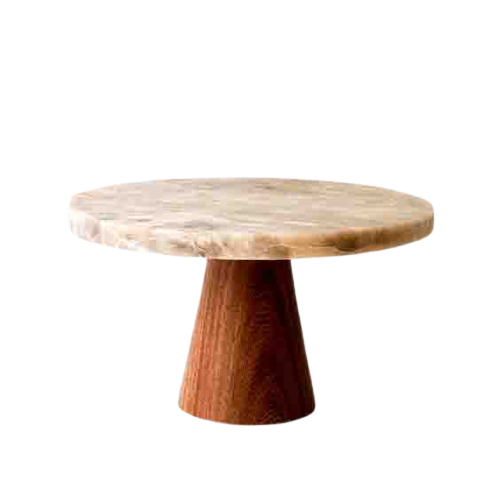 cake stand wood marble top