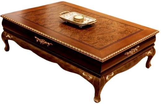 Polished Wood pattern fancy royal table, for Home, living room, Size : Multisize
