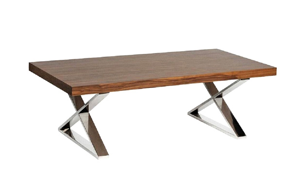 stainless steel & wood table