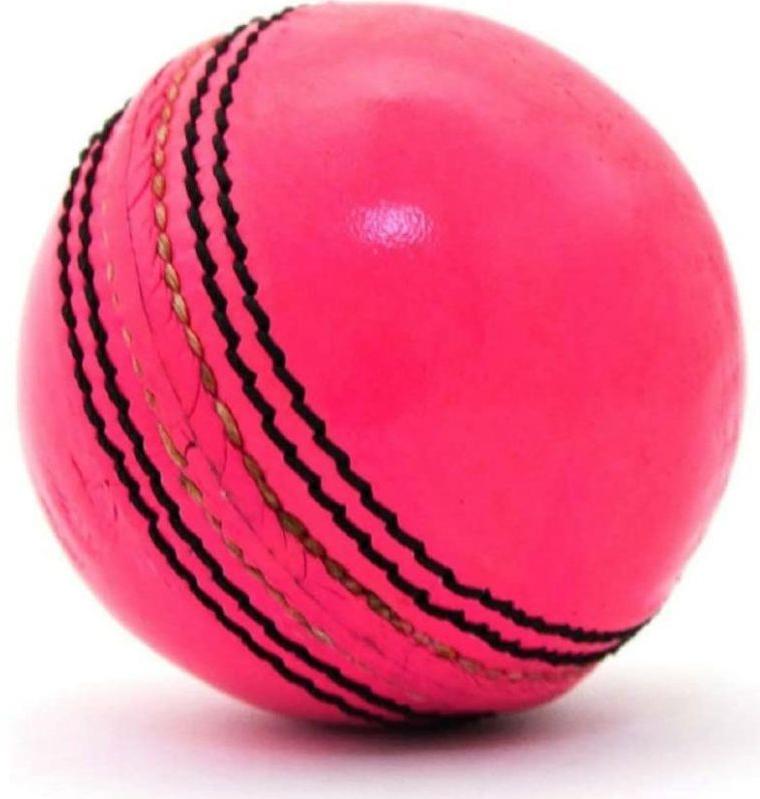 Pink Leather Cricket Balls, Shape : Round