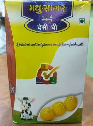 Yellow Liquid 1 Kg Madhusagar Desi Ghee, for Cooking, Worship, Packaging Type : Paper Box
