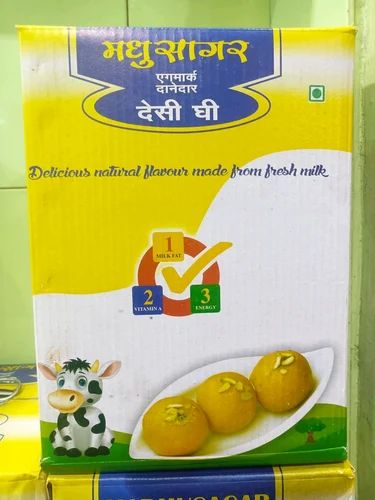 Yellow Liquid 15 Kg Madhusagar Desi Ghee, for Cooking, Worship, Packaging Type : Paper Box