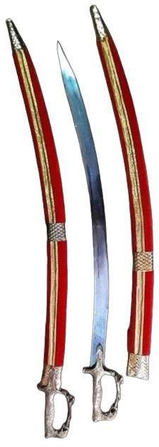 Polished Gurdip Kirpan Factory Brass Handle Steel Sword, Style : Red, Golden