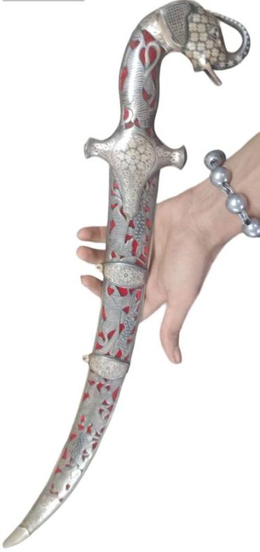 Polished Metal Handmade Silver Designer Sword, Feature : Corrosion Proof, Fine Finishing, High Sharpness