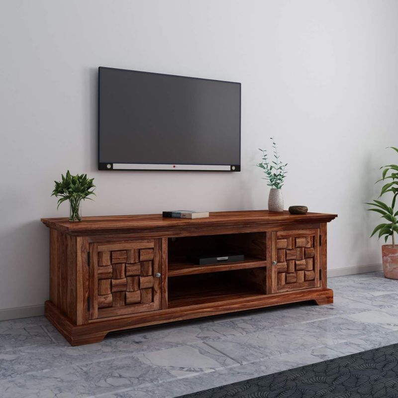 Sheesham Wood Niwar Design TV Cabinet