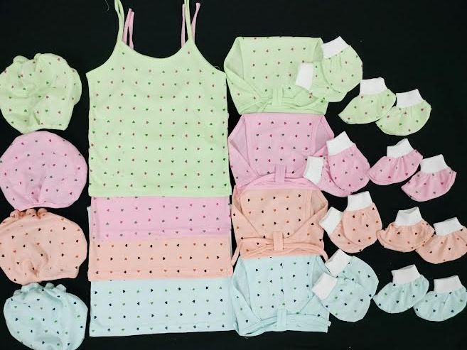 Printed Cotton Born Baby Set, Technics : Machine Made