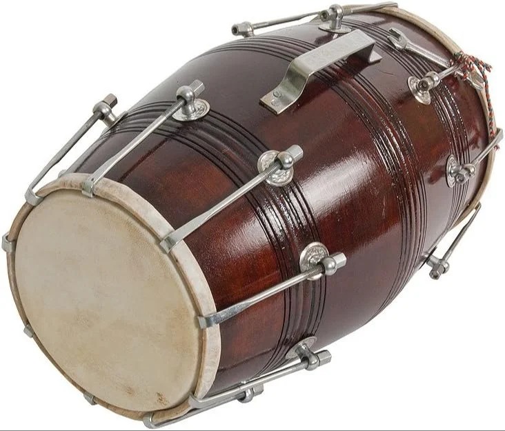 Brown 17 Inch Wooden Handmade Indian Dholak