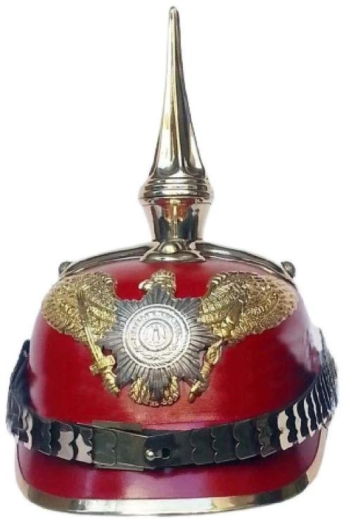 Red Prussian Pickelhaube Collectible German Leather Helmet