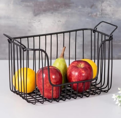 Metal Kitchen Basket with gold finish, Feature : Easy To Carry, Re-usability, Washable