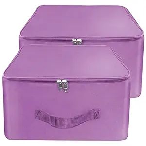 2 Pcs Combo Purple Nylon Wardrobe Storage Bag